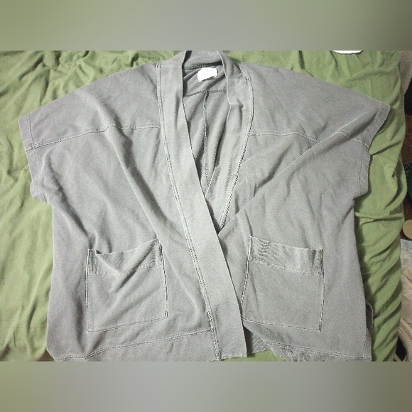 Aerie Charcoal Open Front Cardigan - Picture 2 of 3